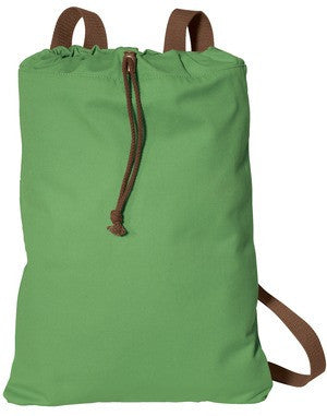 Port Authority Canvas Cinch Pack. B119 Soft Green/Chocolate