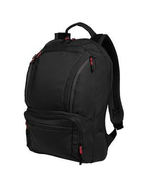 Port Authority Cyber Backpack. BG200 Black/ red