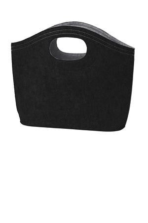 Port Authority Felt Hobo Tote. BG403 Black/ Felt Grey