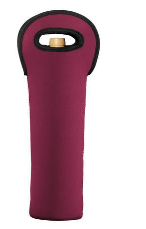 Port Authority Neoprene Single Bottle Wine Tote. BG900 Burgundy