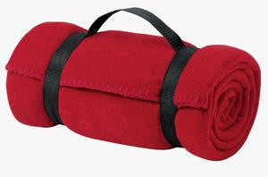 Port & Company - Value Fleece Blanket with Strap.  BP10 Red