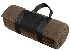 Port Authority Fleece Blanket with Carrying Strap. BP20 Brown taupe