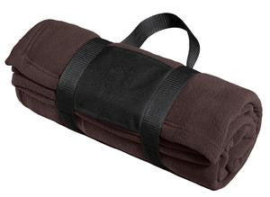 Port Authority Fleece Blanket with Carrying Strap. BP20 Dark Chocolate Brown