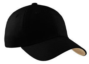 Port Authority Brushed Canvas Cap with Contrast Underbill.  C805 Black/stone