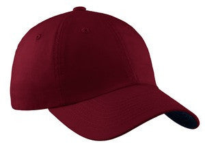 Port Authority Brushed Canvas Cap with Contrast Underbill.  C805 Cardinal red/bright navy