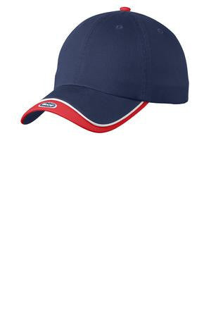 Port Authority Double Visor Cap. C828 Blueprint/ Red/ White