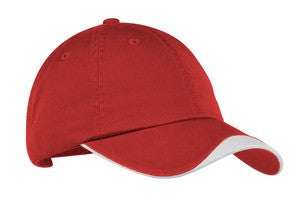 Port Authority Chevron Curved Cap.  C862 Red/white