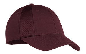Port Authority Mesh Inset Cap.  C866 Maroon