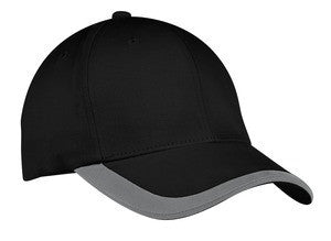 Port Authority Contrast Stripe Sandwich Bill Cap.  C867 Black/graphite