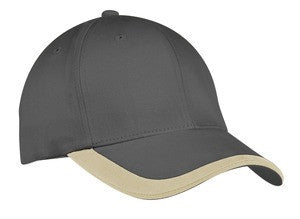 Port Authority Contrast Stripe Sandwich Bill Cap.  C867 Graphite/stone