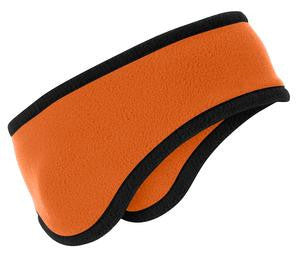 Port Authority Two-Color Fleece Headband. C916 Orange