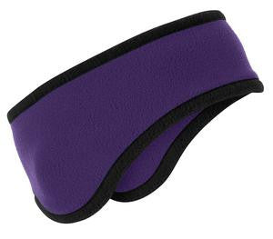 Port Authority Two-Color Fleece Headband. C916 Purple