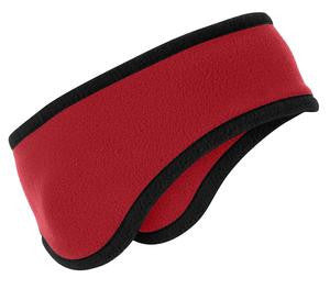 Port Authority Two-Color Fleece Headband. C916 Red