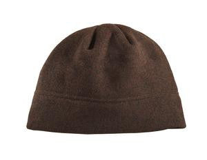 Port Authority Heathered Knit Beanie. C917 Chocolate Heather/Black