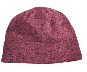 Port Authority Heathered Knit Beanie. C917 Pink Heather/Black
