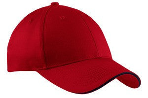 Port & Company - Sandwich Bill Cap.  CP85 Red/navy