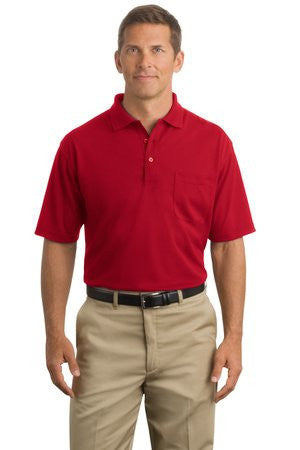 CornerStone - Industrial Pocket Pique Polo. CS402P Red