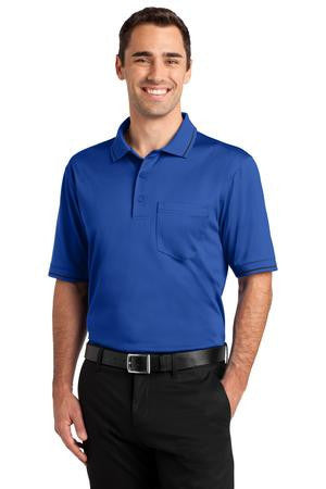 CornerStone Select Snag-Proof Tipped Pocket Polo. CS415 Royal/ black