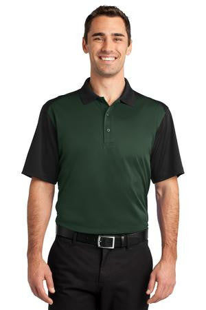 CornerStone Select Snag-Proof Blocked Polo. CS417 Dark Green/ Black