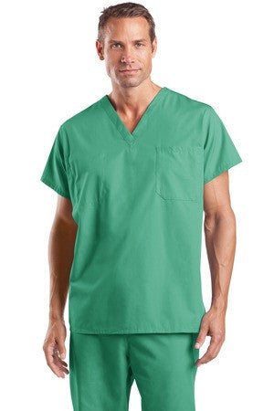CornerStone - Reversible V-Neck Scrub Top.  CS501 Jade green