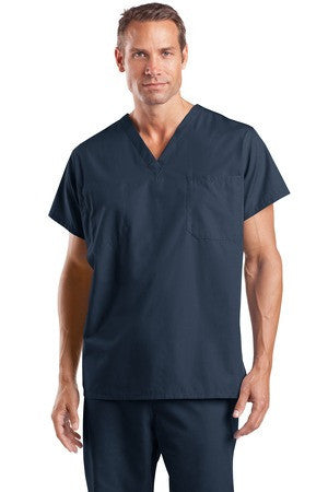 CornerStone - Reversible V-Neck Scrub Top.  CS501 Navy