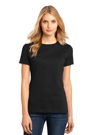 District Made - Ladies Perfect Weight Crew Tee. DM104L Jet black