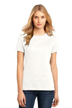 District Made - Ladies Perfect Weight Crew Tee. DM104L Bright white