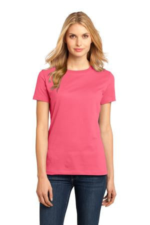 District Made - Ladies Perfect Weight Crew Tee. DM104L Coral