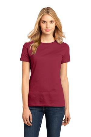 District Made - Ladies Perfect Weight Crew Tee. DM104L Sangria