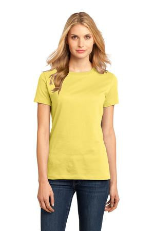 District Made - Ladies Perfect Weight Crew Tee. DM104L Yellow