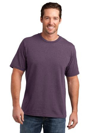 District Made Mens Perfect Blend Crew Tee. DM108 Heathered eggplant