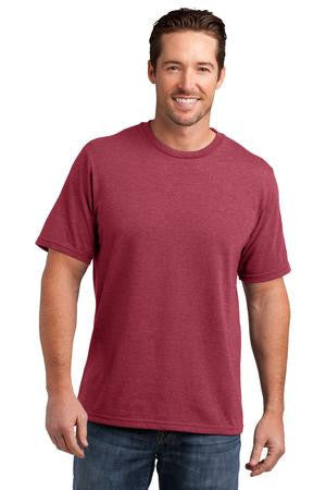 District Made Mens Perfect Blend Crew Tee. DM108 Heathered red