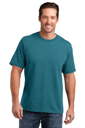 District Made   Mens Perfect Blend Crew Tee. DM108 Heathered Teal