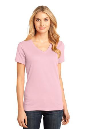District Made - Ladies Perfect Weight V-Neck Tee. DM1170L Light pink