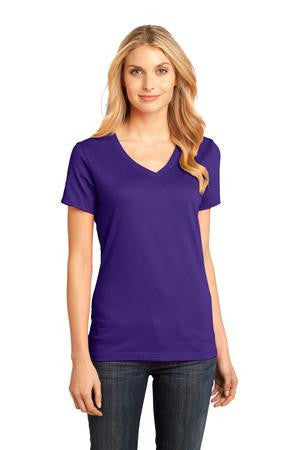 District Made - Ladies Perfect Weight V-Neck Tee. DM1170L Purple