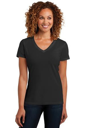 District Made Ladies Perfect Blend V-Neck Tee. DM1190L Black