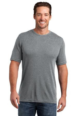 District Made Mens Mini Rib Crew Tee. DM300 Heathered nickel