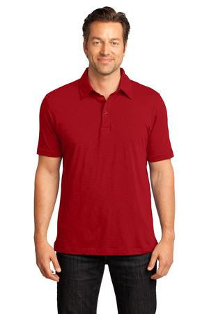 District Made - Mens Slub Polo. DM350 Classic red