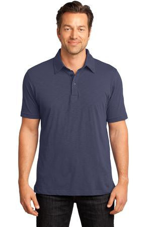 District Made - Mens Slub Polo. DM350 aDeep sea blue