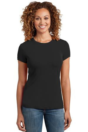 District Made Ladies Mini Rib Crew Tee. DM400 Black