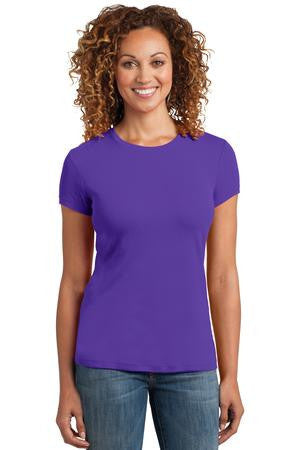District Made Ladies Mini Rib Crew Tee. DM400 Purple
