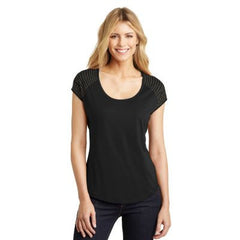 District Made Ladies Shimmer Loop Back Tank. DM455 Black