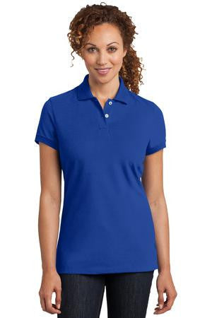 District Made Ladies Stretch Pique Polo. DM425 Royal