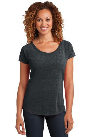 District Made Ladies Tri-Blend Scoop Tee. DM443 Charcoal heather