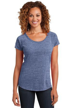 District Made Ladies Tri-Blend Scoop Tee. DM443 Navy heather