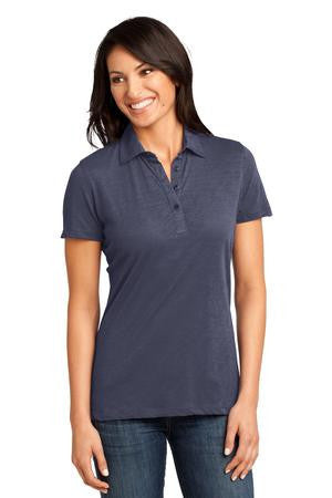 District Made - Ladies Slub Polo. DM450 Deep sea blue