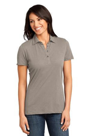 District Made - Ladies Slub Polo. DM450 Frost grey
