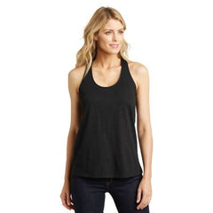 District Made Ladies Shimmer Loop Back Tank. DM455 Black