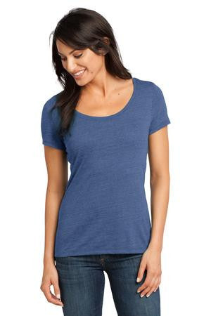 District Made - Ladies Textured Scoop Tee. DM471 Denim blue