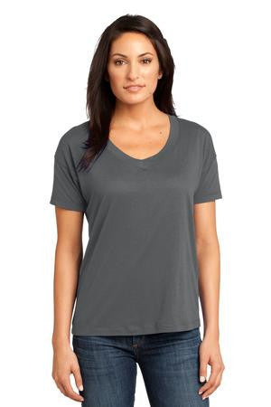 District Made - Ladies Modal Blend Relaxed V-Neck Tee. DM480 Warm grey